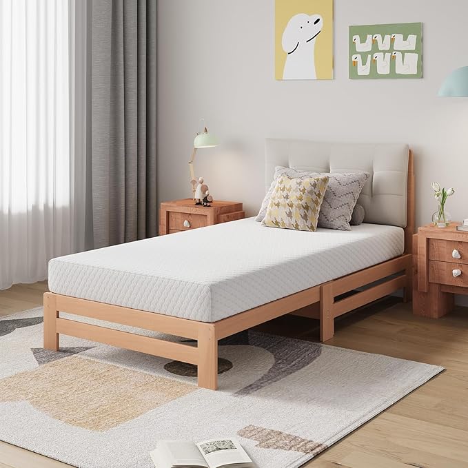 Novilla Twin Mattress, 6 Inch Twin Memory Foam Mattress for Pressure Relief & Comfort Sleep, with Spine Support for Kids, CertiPUR-US Certified Mattress in a Box, Medium Firm