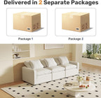 Large Convertible Modular Couches, L - Shape Couch with Optional Ottoman,Down Fill Sectional Sofa for Living Room(Beige)
