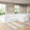 Modular Sectional Sofa Cloud Couch,Down Filled Comfy Cloud Modern Sofa,White Linen Oversized Couch Cushion Covers Removable for Living Room