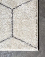 Unique Loom Trellis Frieze Collection Area Rug - Geometric (6' Square, Ivory/ Gray)