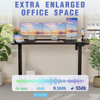 Homall Height Adjustable Electric Standing Desk, Memory Stand up Desk with Headphone Hook, Home Office Desks with Splice Board