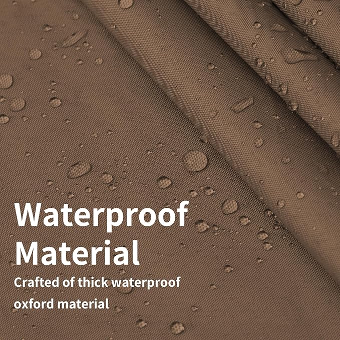 Easy-Going Waterproof Patio Cushion Covers ONLY Cover 20x18x4 inch 2 Pack Replacement Non-Slip Outdoor Seat Cushion Slipcover with Zipper. Brown