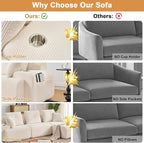 118" Modular Sectional Sofa, Cloud Sectional Couch with Deep Seat, Modern Modular Sofa with L Shaped Comfy Cloud Upholstered Boneless Couches for Living Room Bedroom, White
