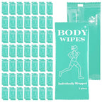 200 Pack Body Wipes Individually Wrapped, Shower Wipes For Adults, No Rinse Bath Wipe Bulk, Cleansing Wipe Travel Size for Travel, Gym, Camping, Outdoors Sports (Green)