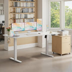 Homall Height Adjustable Electric Standing Desk, Memory Stand up Desk with Headphone Hook, Home Office Desks with Splice Board