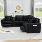 ORRD Modern Armless Power Recliner Sofa Seat for Modular Sectional Couch for Living Room-Black