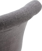 Home Office Chair Adjustable Height Swivel Chair with Wheels Linen Fabric Upholstered Computer Desk Chair with Wooden Legs Comfortable Armless Chair for Home Office Study Studio(Grey)