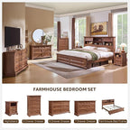 T4TREAM Farmhouse 7 Drawers Dresser for Bedroom, 54" Wide Wood Rustic Chest of Drawers w/Roman Column, Wooden Storage Dressers Organizer for Bedroom, Living Room, Closet, Reclaimed Barnwood