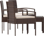 Flash Furniture Aransas Series 4 Piece Brown Patio Set with Steel Frame and Beige Cushions