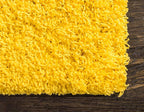Unique Loom Solid Shag Collection Area Rug (8' x 11' Rectangle, Tuscan Sun Yellow)