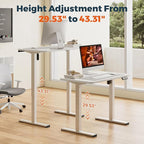 One-Piece Standing Desk 40 x 24 Inches, Small Adjustable Height Desk for Small Space Electric Sit Stand Desks Home Office Computer Workstation, White