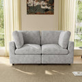WJShome Sectional Couches for Living Room, 67 Inch Loveseat Sofa with Chenille Upholstery & Double Layer Cushions, Modern Apartment Size Modular Couch for Bedroom，Gray