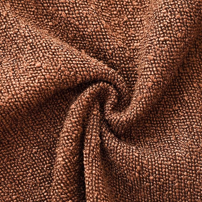 Foindtower Pack of 2 Textured Boucle Throw Pillow Covers Accent Solid Pillow Cases Cozy Soft Decorative Couch Cushion Case for Chair Sofa Bedroom Living Room Home Decor 20x20 Inch Red Taupe