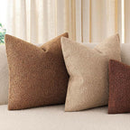Foindtower Set of 2, Decorative Textured Boucle Throw Pillow Covers Accent Solid Pillow Cases Neutral Soft Cozy Couch Cushion Case for Chair Sofa Bedroom Living Room Home Decor 26x26 Inch Hazel Brown