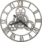 Howard Miller Sibley Wall Clock – Industrial Wall Mount Clock with Wrought Iron Vintage Steampunk Gear Design & Quartz Movement Modern Rustic Timepiece for Office Home Decor & Living Room