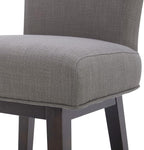 CHITA 26 Inch Counter Height Swivel Bar Stool, FSC Certified Modern Fabric Swivel Barstool Chair with Back, Flint Grey
