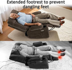 MCombo Power Lift Recliner Chair with Extended Footrest for Elderly People, Fabric 7283 (Brown, Large)