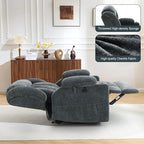 Dual Motor Power Lift Recliner Chair for Elderly, Heavy Duty Steel Chenille Fabric High-Density Sponge, USB & Type-C Port Blue Standing Assistance Reclining Chair with Massage and Heat