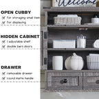 ACCOHOHO Bathroom Wall Cabinet, Farmhouse Medicine Cabinet, 24" Wide Cabinet with Drawer, Adjustable Shelf, Double Barn Doors, Storage Cabinet for Bathroom, Kitchen, Living Room, Grey Wash