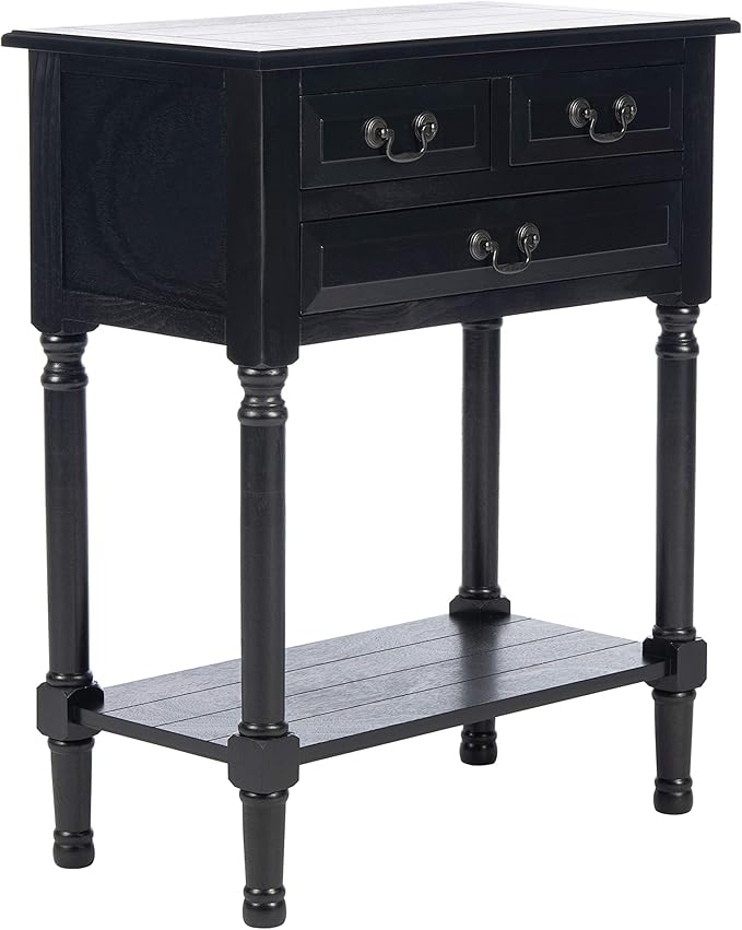 SAFAVIEH Home Collection Primrose Black 3-Drawer Console Table