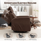 Power Swivel Recliner Chairs for Adults, Electric Glider Rocking Chair Nursery, Glider Recliner Nursery Chair with Classified Side Pocket, Nursery Rocking Chairs with USB and Type-C Ports