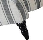 HULALA HOME Upholstered Wingback Recliner Chair, Small Adjustable Footrest Push Back Single Reclining Sofa, Mid Century Modern Lounge Armchair for Living Room, Bedroom, Reading/Stripe Black