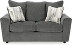 Signature Design by Ashley Stairatt Casual Loveseat with Flared Arms, Gray