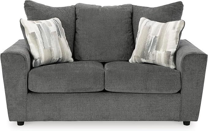 Signature Design by Ashley Stairatt Casual Loveseat with Flared Arms, Gray