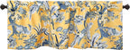 Lush Decor Dolores Light Filtering Valance Curtains Single, 52" W x 18" L Yellow - Valances for Windows - Vintage Valance Floral - Coquette Décor