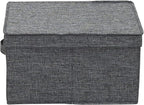 Household Essentials Large Fabric Storage Bins with Lids, Graphite, Set of 2