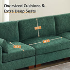 VANOMi Large Modular Sectional Sofa, Oversized Couch with Charging Station, Cloud Couch Deep Seat Sofa with Thick Cushion, Convertible Sectional Couches for Living Room Office Apartment