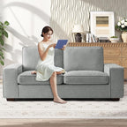 RISAR 71.25" Modern Loveseat Sofa for Living Room, Chenille Couch with Removable Cover & Spring Cushions, Solid Wood Frame, Easy Assembly for Small Spaces (Light Gray)