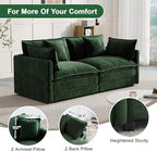 Modular Sectional Sofa, 76.7 Inch I-Shaped Cloud Sofa with Deep Seat Comfortable Chenille Sofa with Cushion Double Sectional Sofa for Living Room Apartment,Evergreen