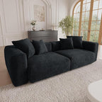 Sectional Couches for Living Room,102inch Cloud Couch Modular Sectional Sofa,Modern Corduroy Couch Love Seat,Cushion Covers Removable& Washable (Black)