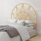 Kouboo Sunflower Rattan Queen Headboard Bedroom Bedroom Furniture Headboard Tropical Decor Bohemian Decor Natural