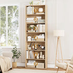FACBOTALL 82" Tall Bookshelf, 7-Tier Open Shelves Bookcase, Freestanding Display Storage Shelves, Tall Bookcase Home Decor Furniture for Home Office, Living Room, Bedroom, Light Oak
