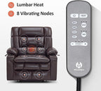 MCombo Dual Motor Power Lift Recliner Chair for Elderly, Lay Flat Lift Chair with Heat and Massage, Extra Wide Lift Recliner for Big People, Cup Holders, Faux Leather R7897 (Dark Brown, Medium-Wide)