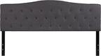 BizChair Tufted Upholstered King Size Headboard in Dark Gray Fabric