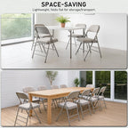 SEALAMB 6 Pack Fabric Folding Chairs with Padded Seats & Cushion, Metal Foldable Chairs for Wedding Party, Commercial Chairs for Office School Church Events, 350lb Capacity (Gray-Fabric, 6 Pack)