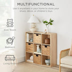 Best Choice Products 9-Cube Storage Organizer, 11in Shelf Opening, Bookcase, Display Shelf, Customizable w/ 3 Removable Back Panels - Light Oak