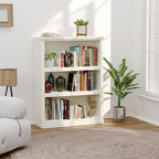 43 in Tall Bookcase, 3-Tier Bookshelf Open Storage, 33 inch Wide Floor Standing Indoor Furniture, Book Cases for Home School Library Office Bedroom Kids, White 3 Tiers