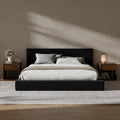 RECCI Cloud Upholstered King Bed Frame with Headboard, 5 Inch Foam Padded Platform, No Box Spring, Easy Assembly (Onyx)