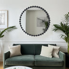 Madison Park Round Mirror, Metal Frame Circle Mirror 36 inch, Wall Art Decor Mounted Hanging for Entryway, Bathroom, hallway, Living Room, Vanity, Marlowe, Black