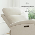 Watson & Whitely Power Recliner Chairs for Adults, Zero Wall Recliners W Power Headrest Type-C Charger, Small RV Recliners Home Theater Seating for Living Room, Fabric in Linen