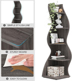 Tribesigns Corner Shelf, Modern 5-Tier Wall Corner Bookshelf, Stylish Corner Small Bookcase Storage Rack Plant Stand with Unique Shape for Living Room, Home Office, (1PC, Gray)