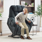 CANMOV Power Lift Recliner Chair for Elderly with Massage & Heat, Overstuffed Recliner Chairs for Adults, Electric Recliners with Type-C & USB Port, Side Pockets, for Living Room, Grey