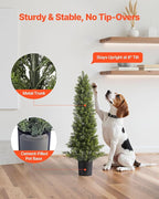 VEVOR Artificial Cedar Topiary Trees, 36 inch 2 Set Faux Pine Shrubs Plants, Fake Silk Tree Look Real, Easy Assembly for Decor Front Porch Outdoor Patio Garden Balcony Backyard Indoor Office（3FT
