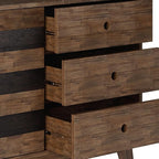 SIMPLIHOME Clarkson SOLID ACACIA WOOD 48 inch Wide Mid Century Medium Storage in Rustic Natural Aged Brown for the Living Room, Entryway and Family Room