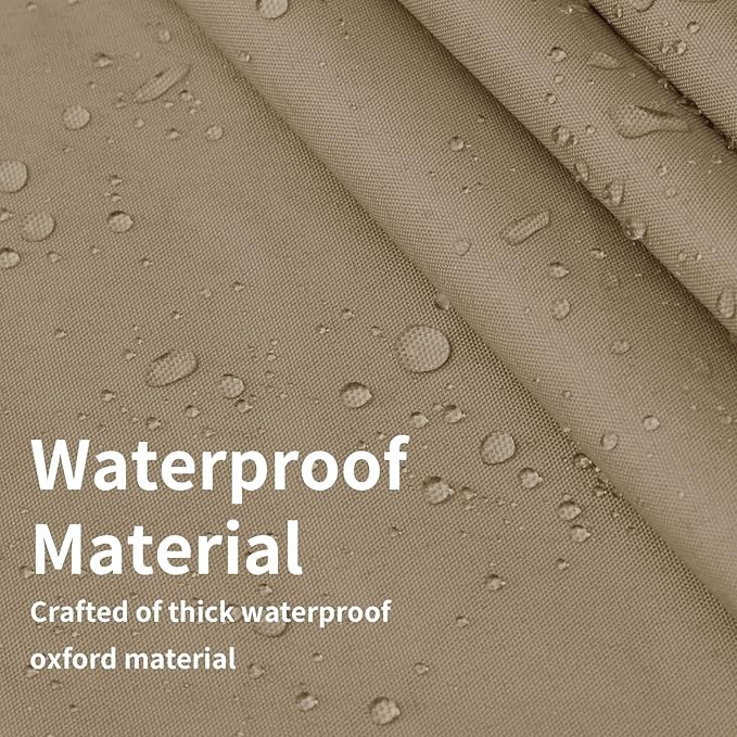 Easy-Going Waterproof Patio Cushion Covers 24x22x4 inch 4 Pack Replacement Non-Slip Outdoor Seat Cushion Slipcover with Zipper. Camel