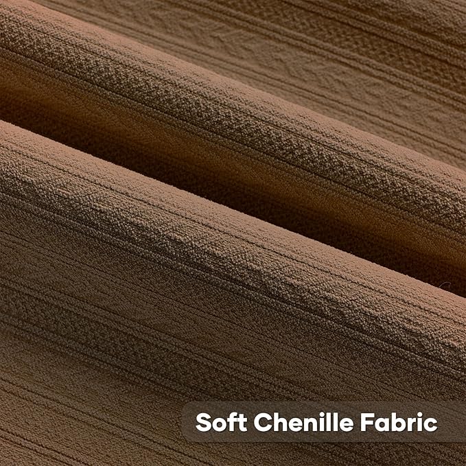 FUTEI Dark Brown Decorative Throw Pillow Covers 12x20 Inch Set of 2,Soft Cozy Wheat Ear Striped Patterns Lumbar Pillow Cases,Modern Home Decor for Couch Bed Living Room